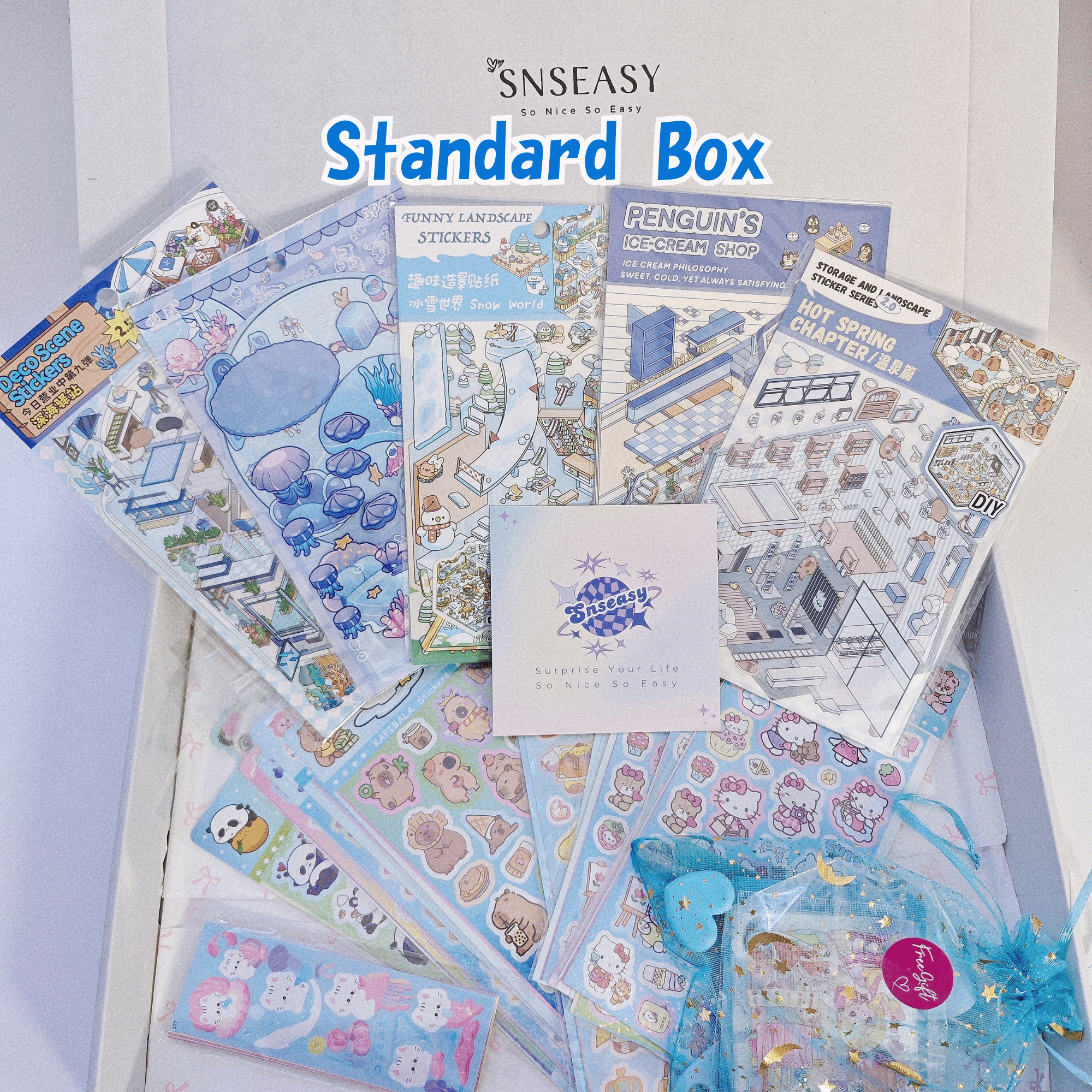 "All Blue" Scene Sticker Box