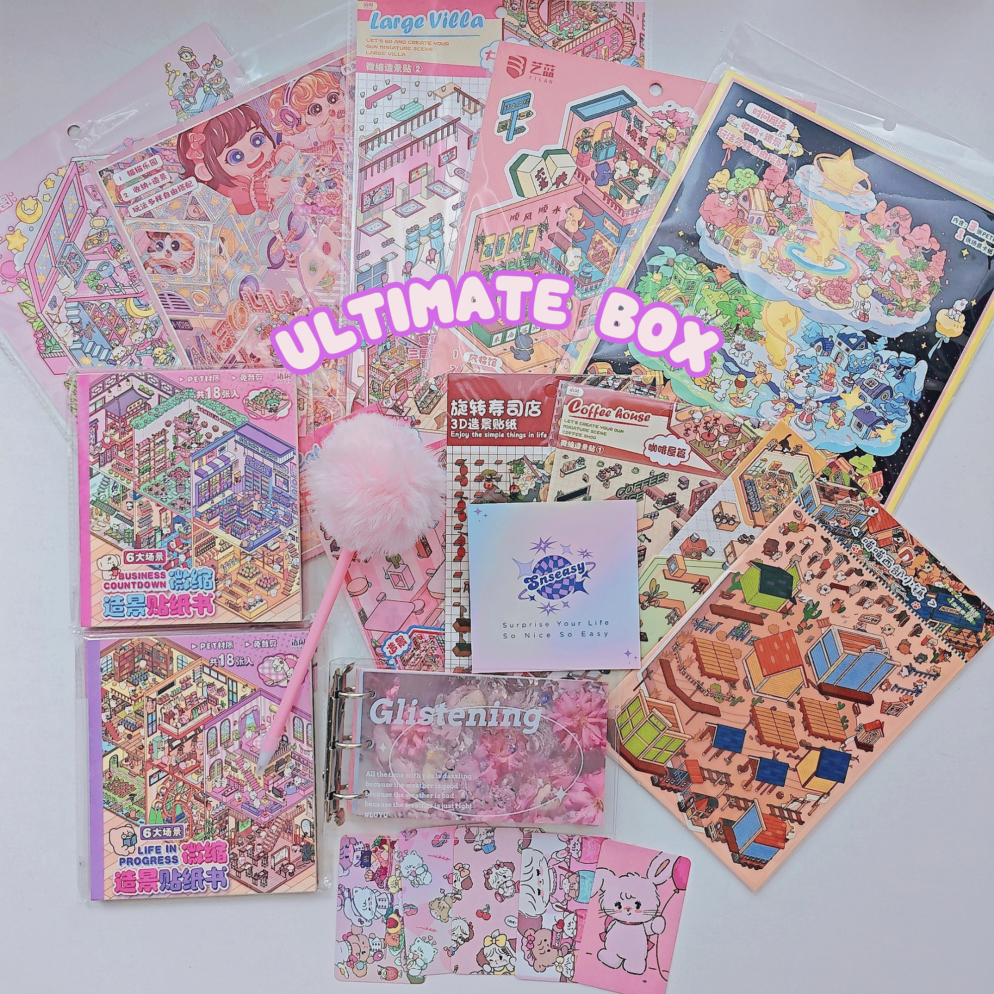 "Cute Cat" Scene Sticker Box