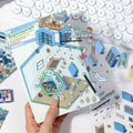 Cute Cat and Mouse Shops 3D Isometric Room Stickers - 4 Theme Sets: Coffee House | Cat Cafe | Supermarket | Burger Shop