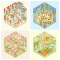 Cute Cat 2.0 Stickers Scene - A Relaxing Day with 4 Themes: Cat Farm | Outdoor Picnic | Festival Fair | Tribal Ceremony
