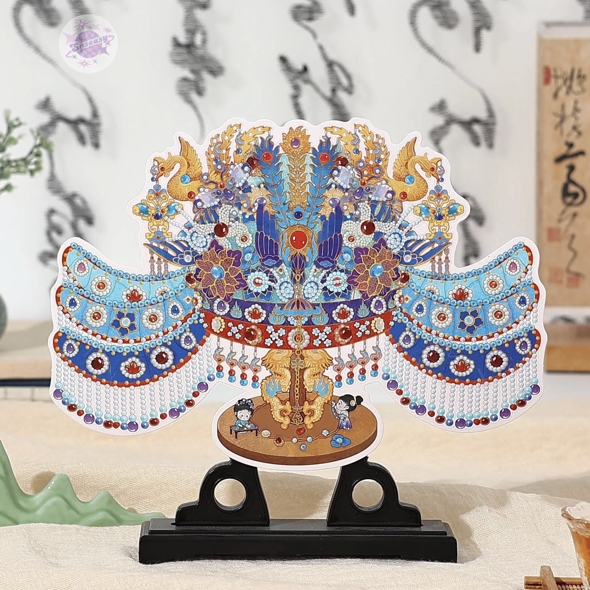 Plus Antique Restoration 2.0 – 3D Miniature Scene Sticker  – 2 Theme Sets: Blue-and-White Porcelain Vase | Phoenix Crown