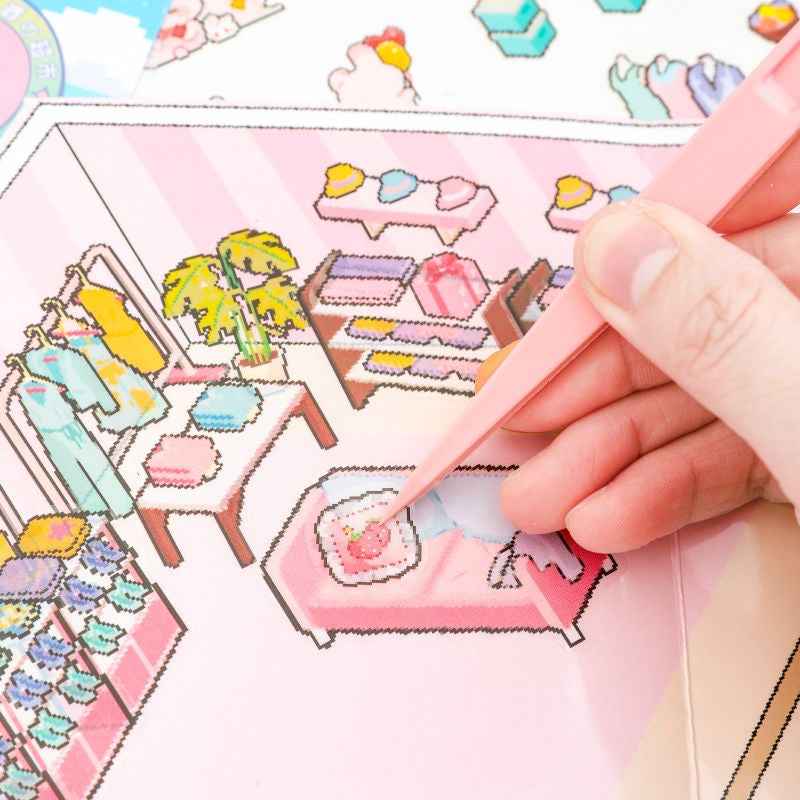 Cute Animal Stickers Scene 6.0 – Pixel World: Bunny Clothing Shop | Bear Coffee Shop | Puppy Supermarket | Kitty Garden