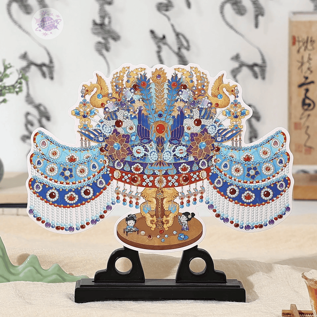 Plus Antique Restoration – 3D Miniature Scene Stickers – 6 Theme: Golden Bowl | Wishful Vase | Ancient Censer | Vintage Wine Pot | Blue-and-White Porcelain Vase | Phoenix Crown