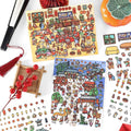 Chinese New Year Stickers Scene – 2 Themes: New Year's Eve Dinner | Temple Fair