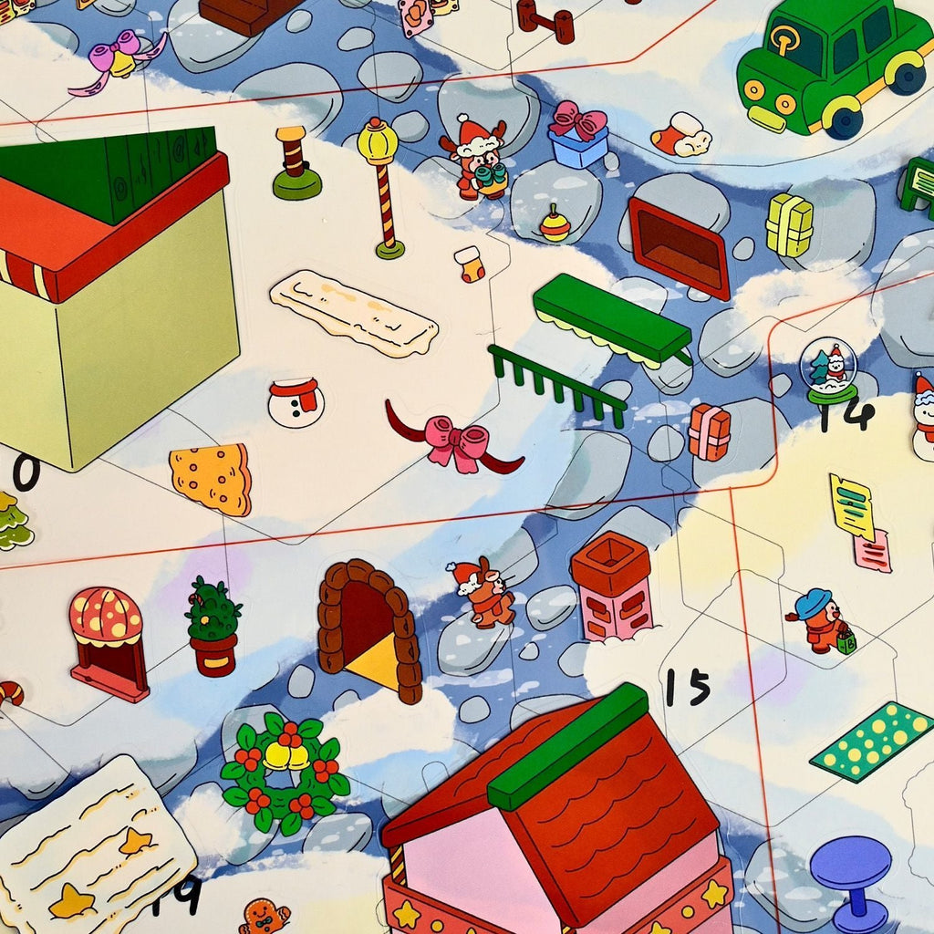 Grinwald Christmas Town 3D Scene Sticker Plus Size