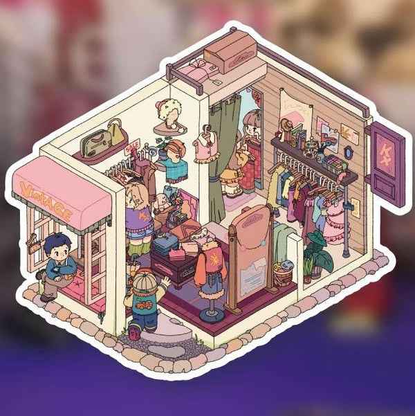 Dream House – 3D Sticker Scenes - 5 Theme Sets: Tree House | Wooden House | Vintage Clothing | Cozy House | Happy House
