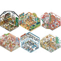 Migi's Dream Town – 3D Sticker Scenes - 6 Theme Sets: Hot Springs | Detective Agency | Western Tavern | Alice's Flower Shop | Wet Market | Hospital