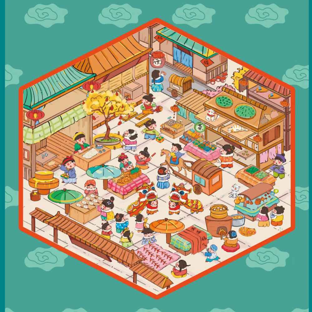 Childhood Dream World – 3D Sticker Scenes - 6 Theme Sets: Tree House | Treehouse Store | Christmas House | Milk Factory | Temple Fair | Autumn Outing