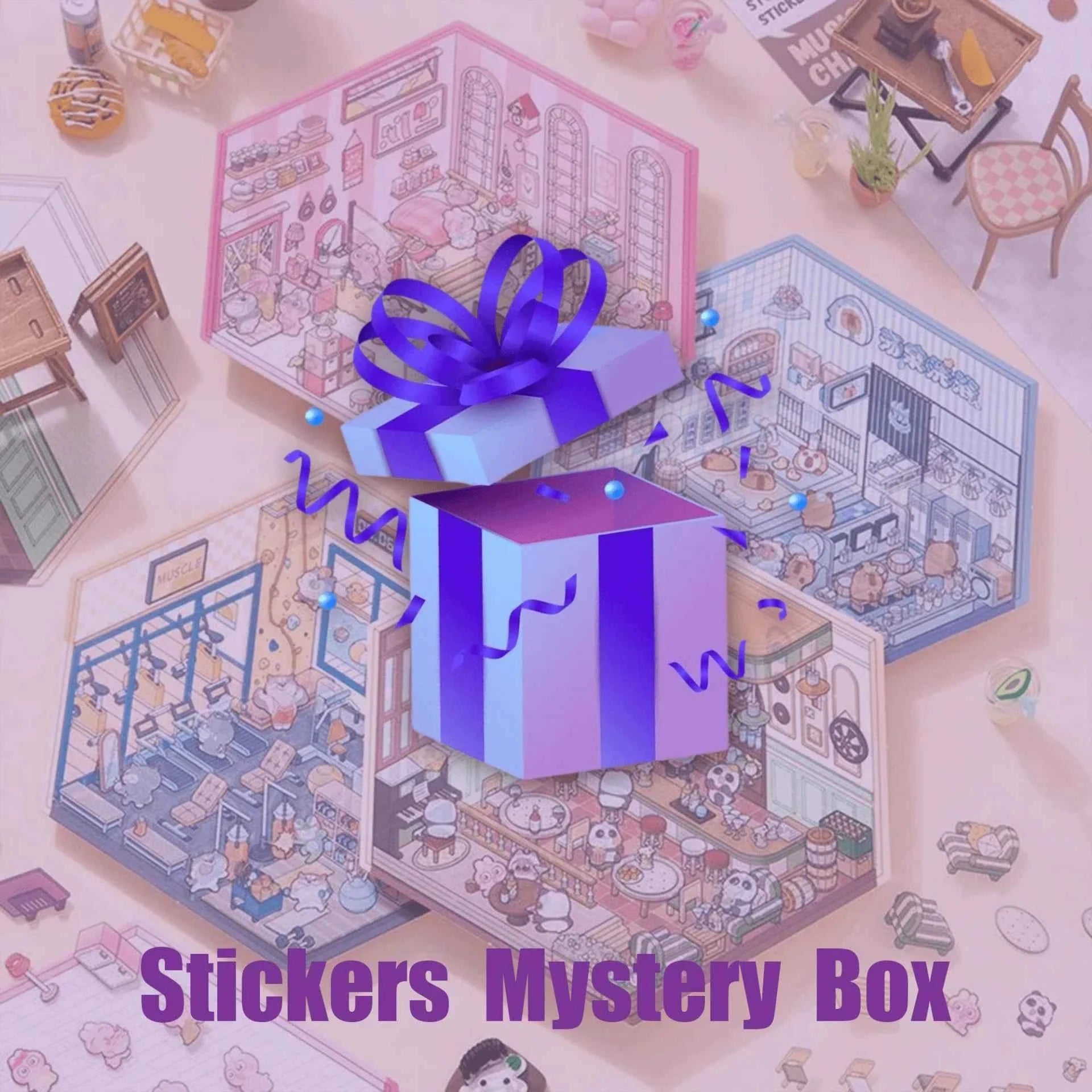 Childhood Dream World – 3D Sticker Scenes - 6 Theme Sets: Tree House | Treehouse Store | Christmas House | Milk Factory | Temple Fair | Autumn Outing