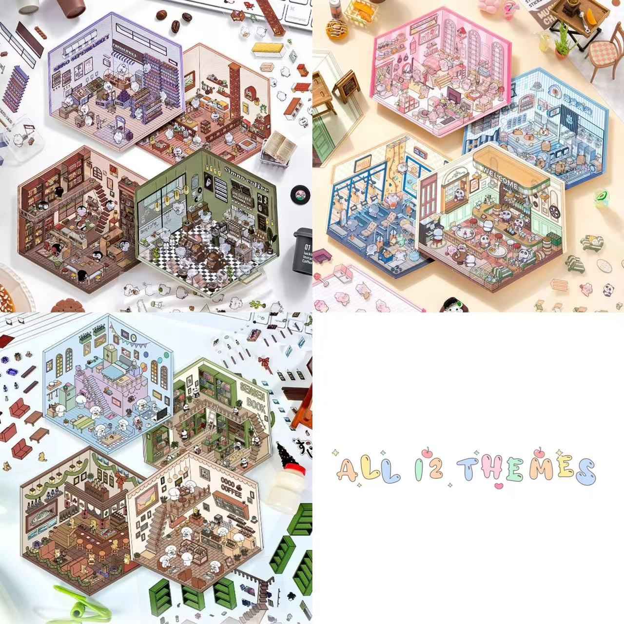 3D Stickers Scene - All 16 Themes | Version 1.0, 2.0, 3.0, 4.0 Sets