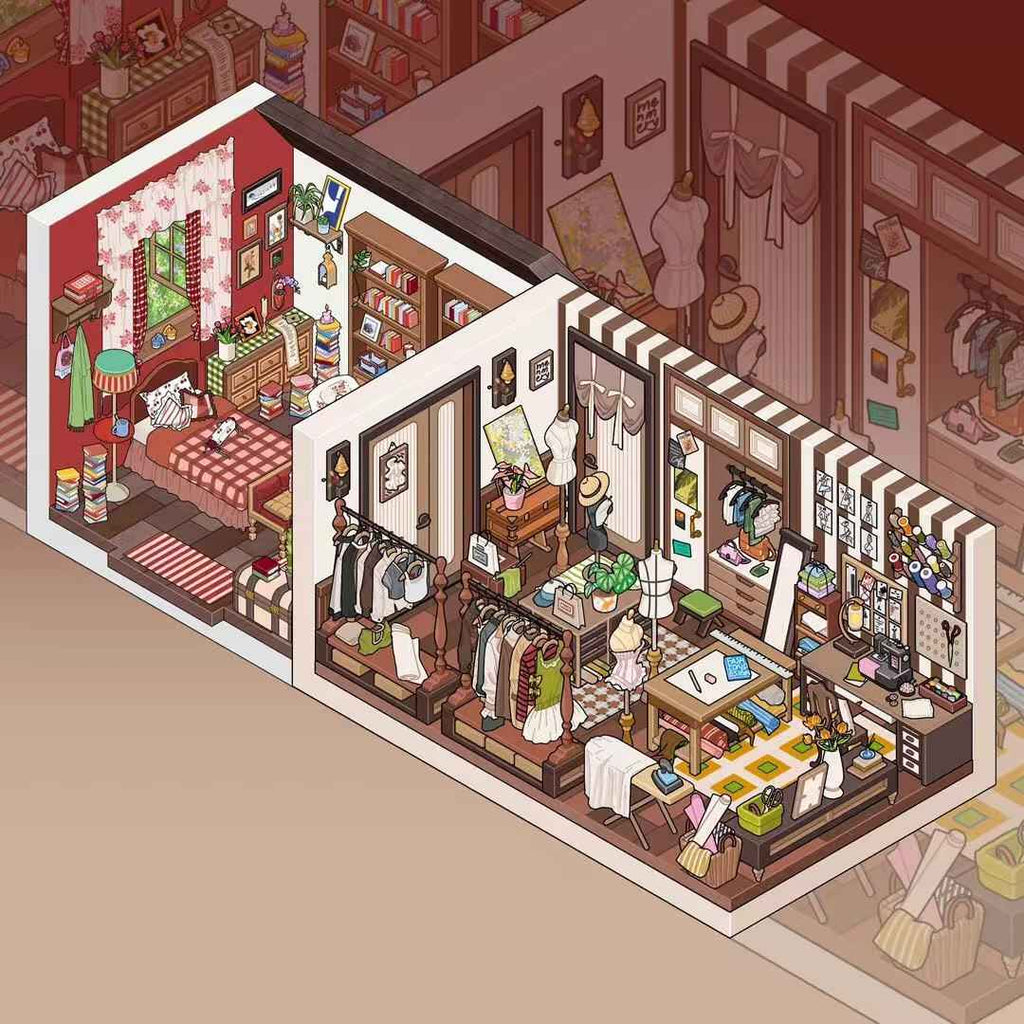 FIELDSTONE – 3D Sticker Scenes - 2 Theme Sets: Walk-In Closet | Bedroom