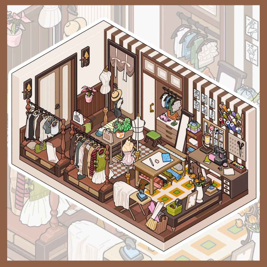 FIELDSTONE – 3D Sticker Scenes - 2 Theme Sets: Walk-In Closet | Bedroom
