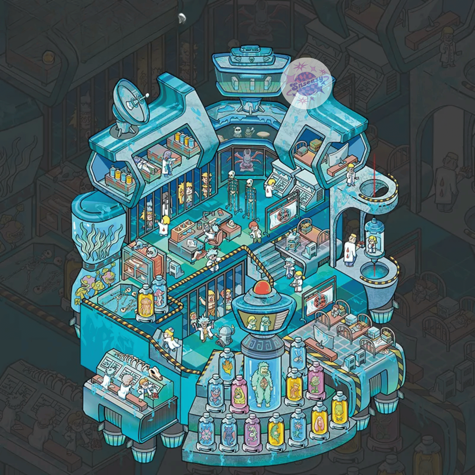 Horror Adventure – 3D Miniature Scene Stickers (Plus Size) – 4 Theme Sets: Bio Lab | Cursed Pyramid | Haunted Aquarium | Ghost Castle