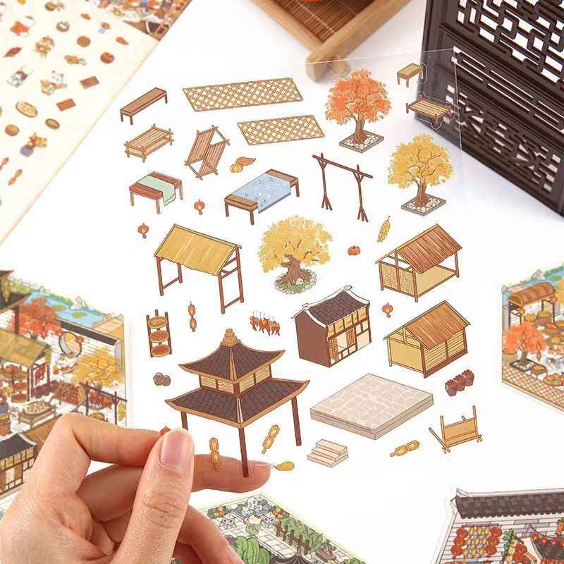 Cute Cat 4.0 – Garden of the Four Seasons 3D Sticker Scenes - 4 Theme Sets: Spring Garden | Summer Garden | Autumn Garden | Winter Garden