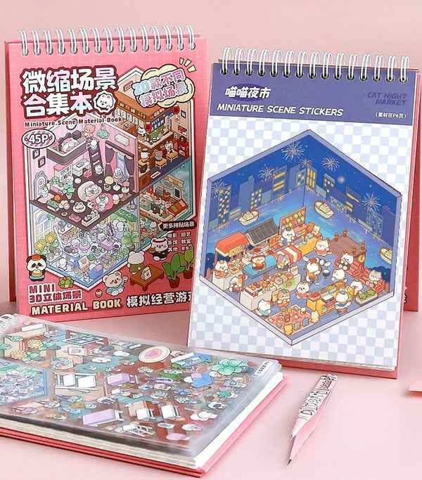 Miniature 3D Scene Stickers Scrapbook with 20 Pcs Unique Themes, Best Gifts, 1.0 | 2.0 | 3.0 | 4.0 | 5.0 | 6.0