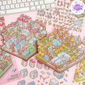 Happy Town – 3D Sticker Scenes - 2 Theme Sets: Town A | Town B
