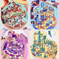 Cute Animals Visit the Museum – 3D Miniature Scene Stickers (Flip-Open Plus Size) – 4 Theme Sets: Dog Opera House | Cat Aquarium | Cat Art Museum | Sheep Sanxingdui Museum