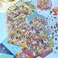 4-Story Grand Buildings 5.0 – 3D Miniature Sticker Scenes - 2 Theme Sets: 4-Story Convenience Store | 4-Story Puppy Villa