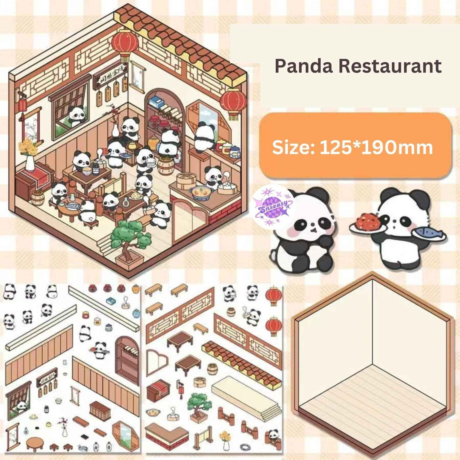 DIY Business Simulation Shop – 3D Miniature Sticker Scenes - 8 Theme Sets: Animal Amusement Park | Panda Restaurant | Capybara Convenience Store | Capybara Dollhouse | Capybara Cottage | Pink Clothing Store | Bunny Café | Kitty Café