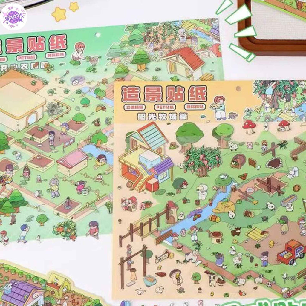 Farm & Ranch Plus Edition – 3D DIY Sticker Scenes - 2 Theme Sets: Happy Farm | Sunshine Ranch