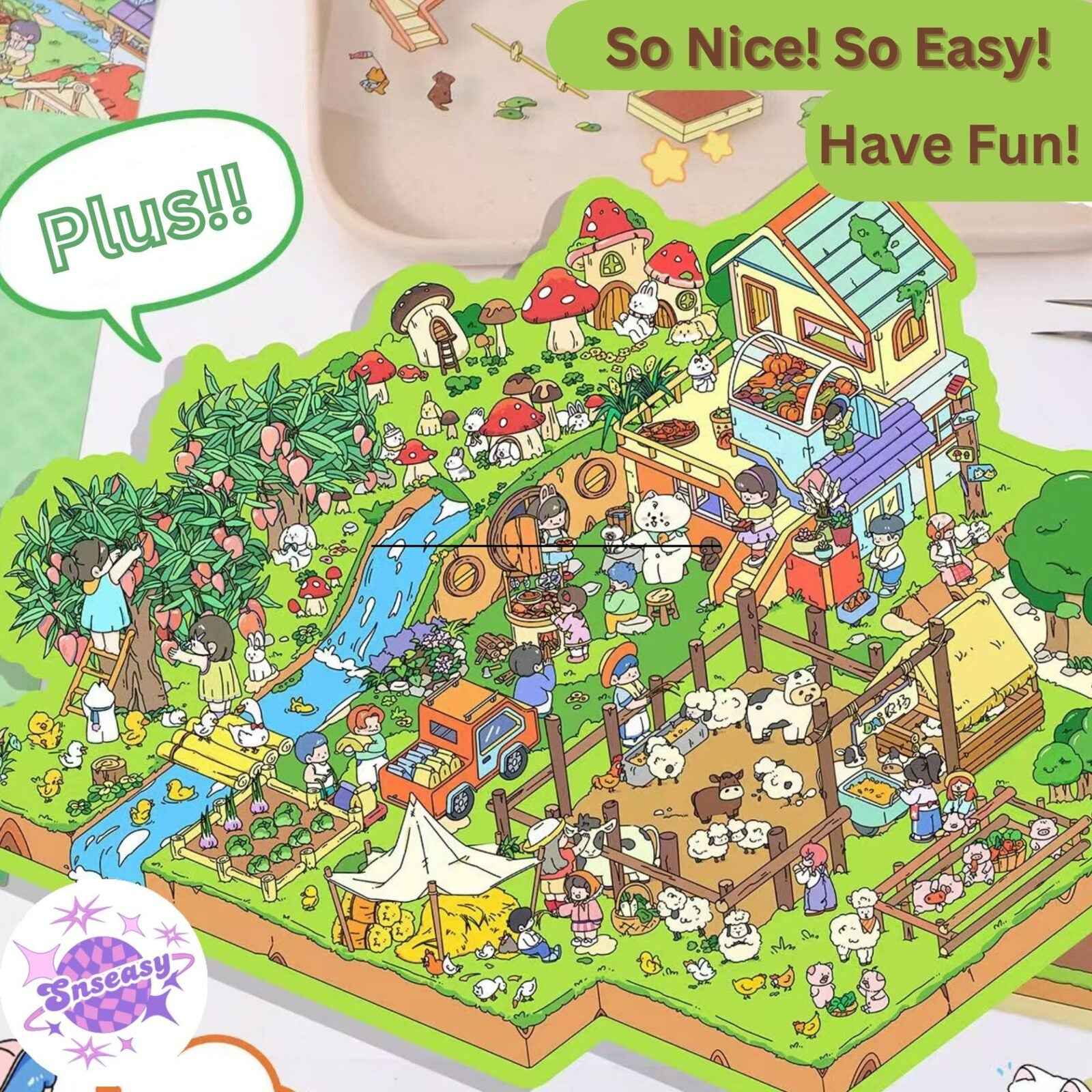 Farm & Ranch Plus Edition – 3D DIY Sticker Scenes - 2 Theme Sets: Happy Farm | Sunshine Ranch