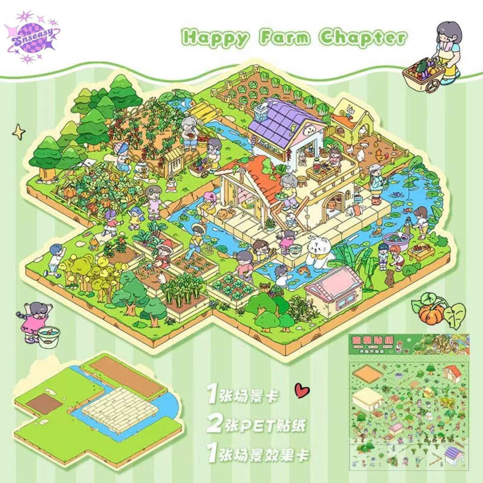 Farm & Ranch Plus Edition – 3D DIY Sticker Scenes - 2 Theme Sets: Happy Farm | Sunshine Ranch