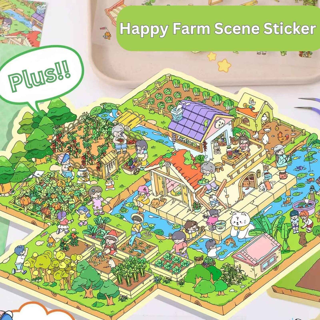 Farm & Ranch Plus Edition – 3D DIY Sticker Scenes - 2 Theme Sets: Happy Farm | Sunshine Ranch