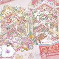 Cartoon Bunny Shop 2.0 Plus Edition – 3D DIY Sticker Scenes - 2 Theme Sets: Strawberry Cake Shop | Doll Vending Machine