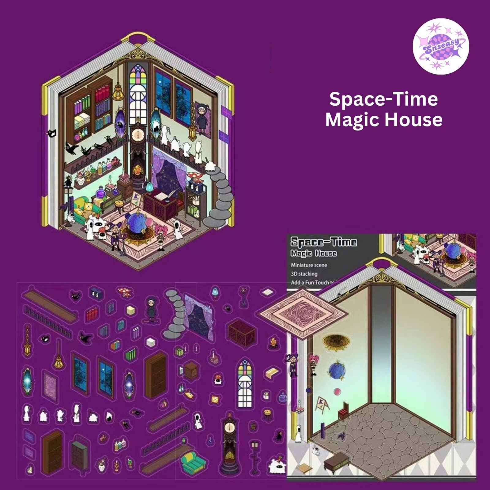 Cute Animal 8.0 – 3D Sticker Scenes - 6 Theme Sets: Health Club | Sunken Treasure | Reunion New Year | Hot Spring House | Space-Time Magic House | Ice and Snow World