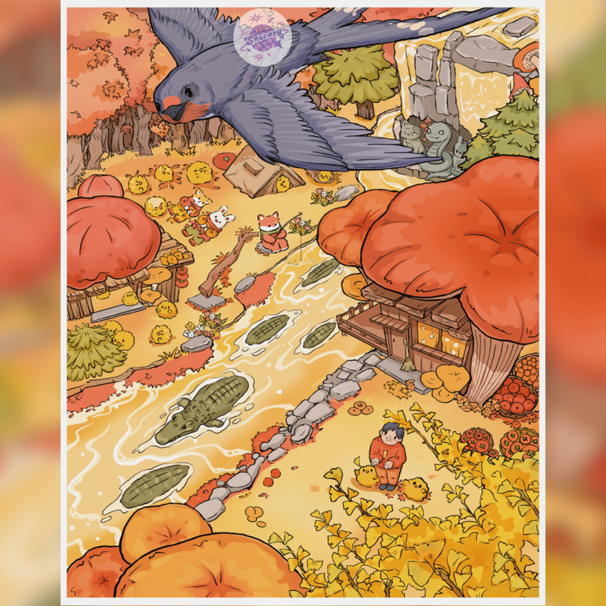 Adorable Four Seasons – 3D Miniature Scene Stickers (Plus Size) – 2 Theme Sets: Spring Flower Field | Autumn Encounter