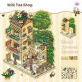 Miniature Business Shop – Plus 3D Miniature Scenes Sticker - 6 Theme Sets: Dumpling Shop | Fruit Store | Cozy Cottage | Doll Party | Seafood Restaurant | Milk Tea Shop