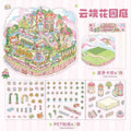 Cute Kitty Adventurer – 3D Miniature Sticker Scenes - 4 Theme Sets: Forest Mushroom House | Island Amusement Park | Underwater Expedition | Sky Island Garden