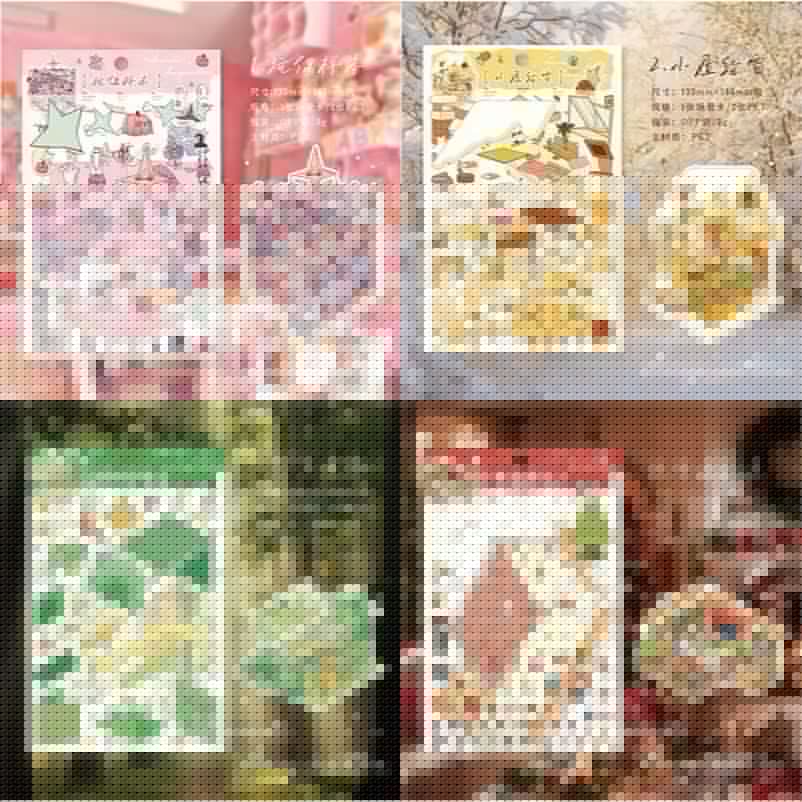 Cottage Series – 3D Miniature Sticker Scenes - 4 Theme Sets: Dollhouse | Winter Cottage | Forest Treehouse | Fairy Cottage