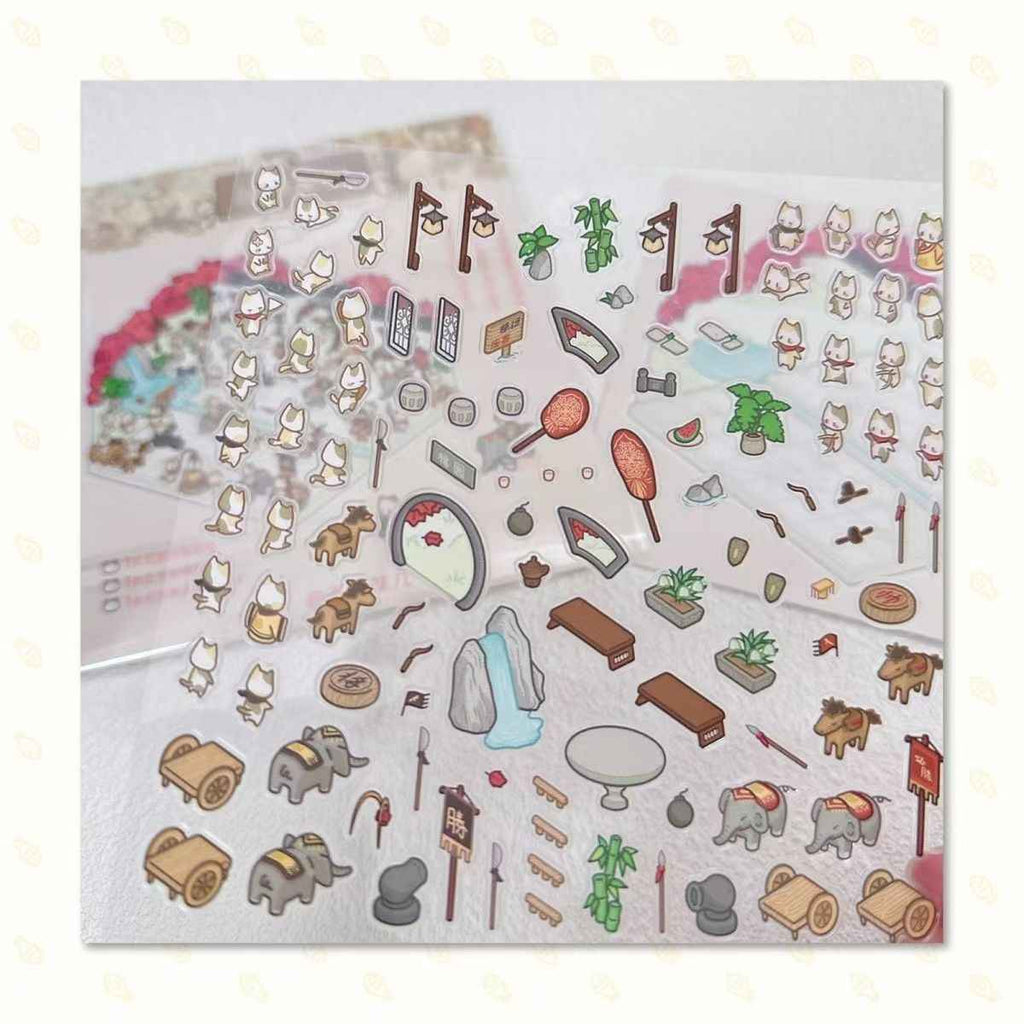 Chinese Heritage - Original Design – 3D Miniature Sticker Scenes - 4 Theme Sets: Dunhuang Scrolls | Garden Chess | Silk Road Travel | Tie-Dye Art Studio