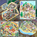 American Lifestyle – 3D Miniature Scene Stickers (Plus Size) – 4 Theme Sets: American Villa | Night Market | Winter Cabin | Sunny Beach