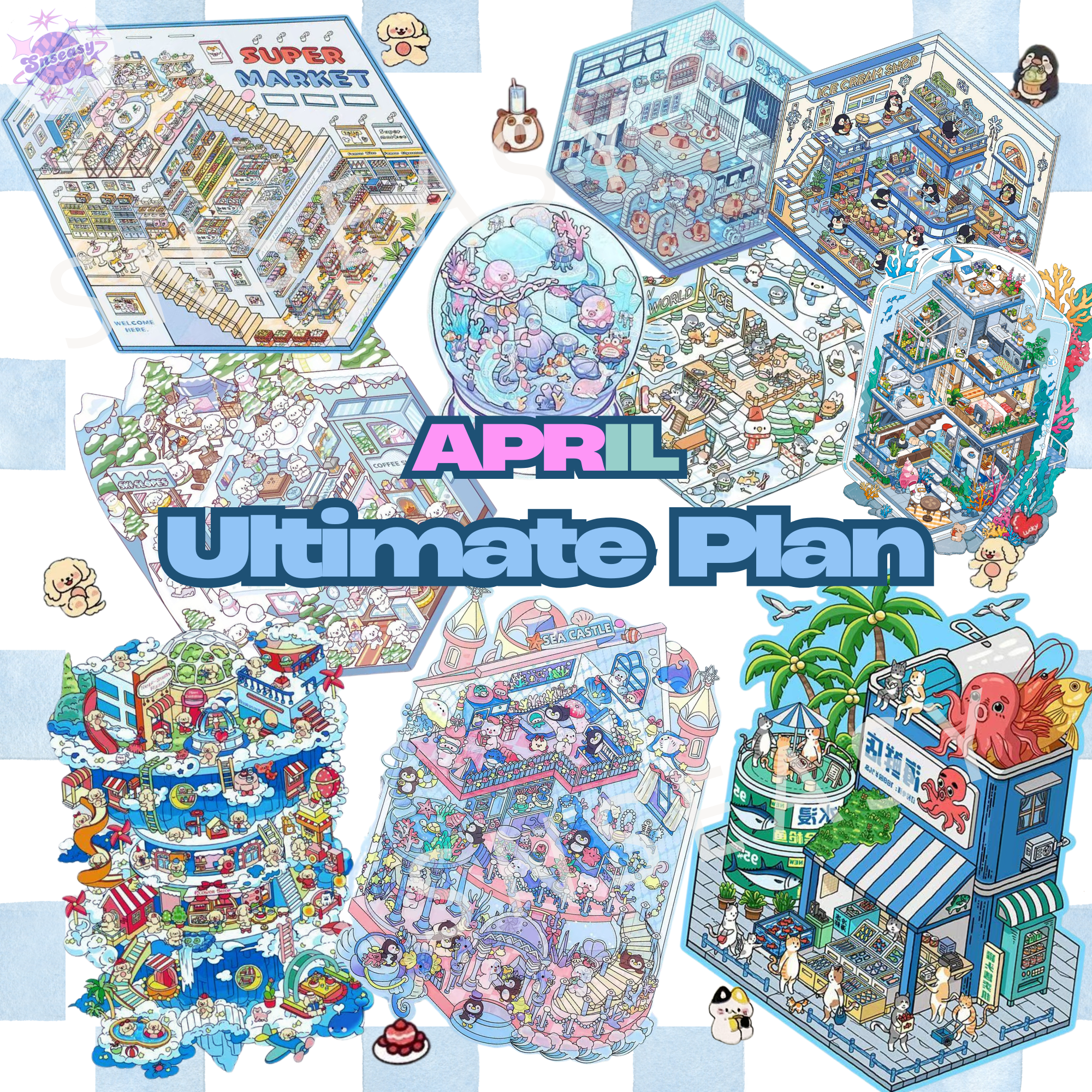 "All Blue" Scene Sticker Box