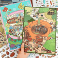 Cute Animal Workshop – Plus Size 3D Miniature Scene Stickers – 2 Theme Sets: Pumpkin Bakery | Undersea Nail Salon