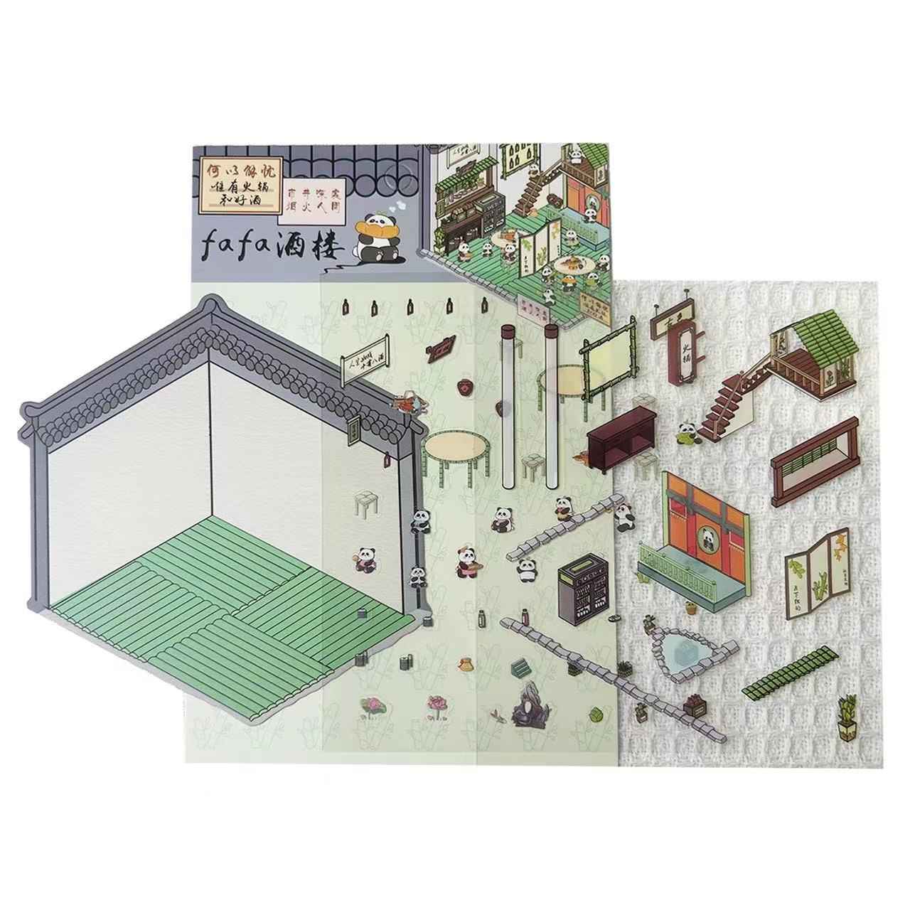Cute Animal Party Stickers Scene – 12 Fun-Filled Themes: Bunny Flower Coffee | Puppy Supermarket | Penguin Christmas Cabin | Puppy Firework Night Market | Panda Bookstore | Panda Restaurant | Panda Theater | Panda Dress Shop | Bear Bakery | Capybara Offic