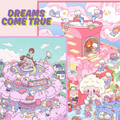 Dreams Come True – Plus Size 3D Miniature Scene Stickers – 2 Theme Sets: Sheep Milk Tea Shop | Wishing Pool Garden