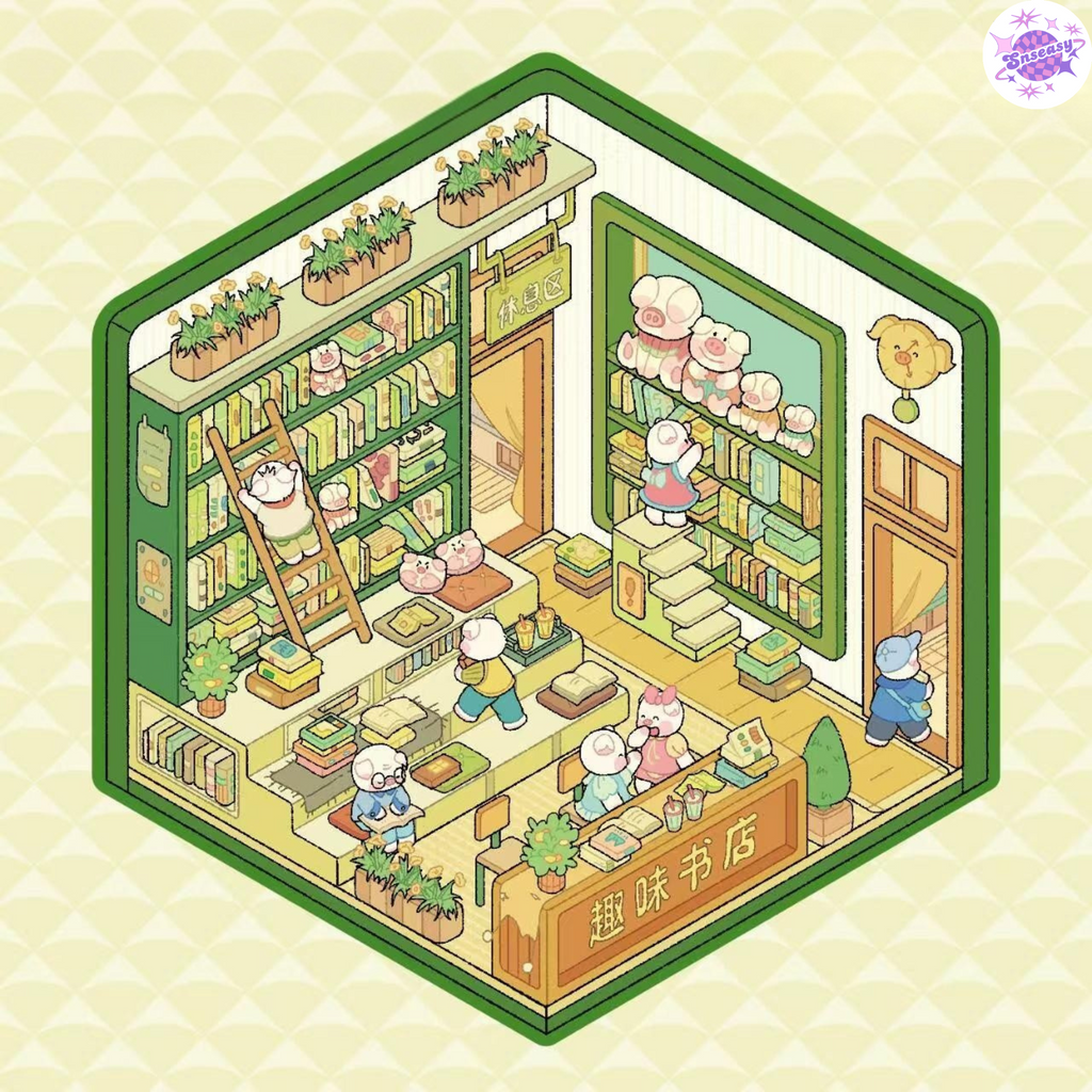 Miniature 3D Scene Stickers Scrapbook 7.0 – 20 Unique Themes: Purple Book (10 Themes) | Yellow Book (10 Themes)