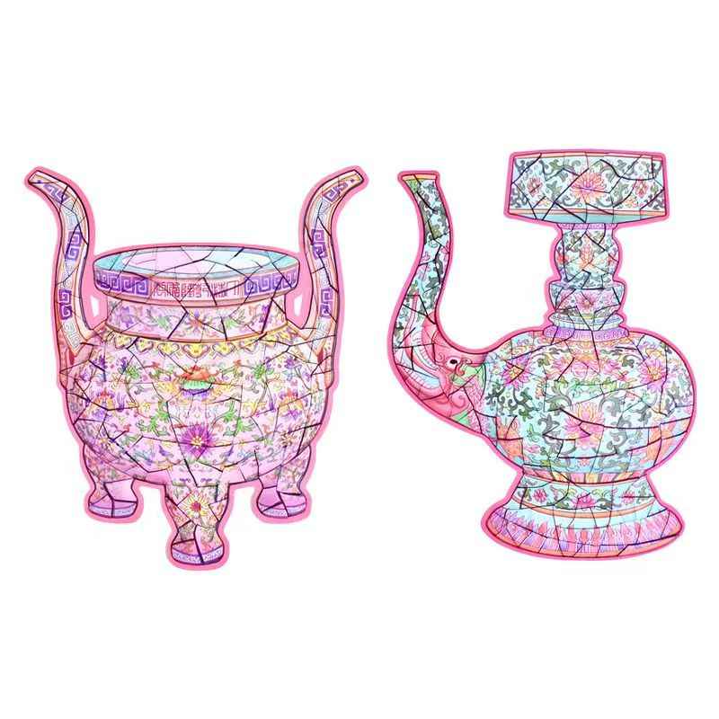 Plus Antique Restoration – 3D Miniature Scene Stickers – 6 Theme: Golden Bowl | Wishful Vase | Ancient Censer | Vintage Wine Pot | Blue-and-White Porcelain Vase | Phoenix Crown