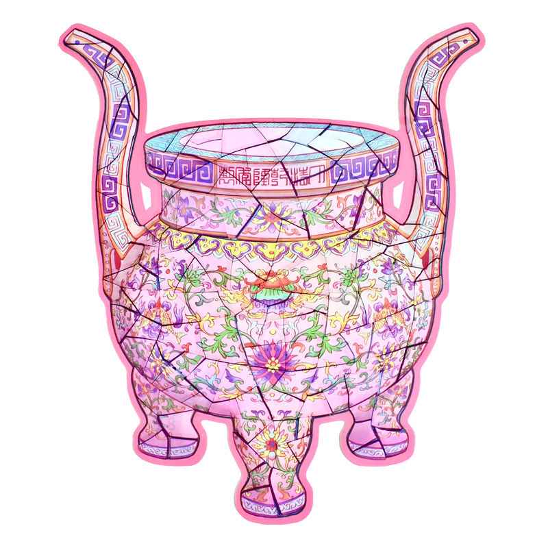 Plus Antique Restoration – 3D Miniature Scene Stickers – 6 Theme: Golden Bowl | Wishful Vase | Ancient Censer | Vintage Wine Pot | Blue-and-White Porcelain Vase | Phoenix Crown