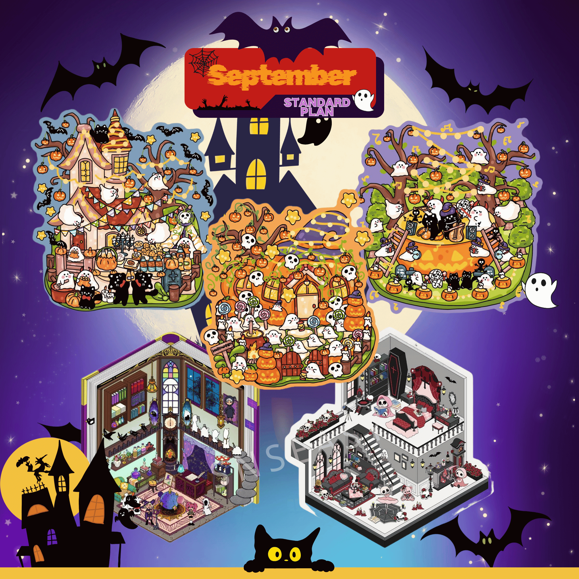 "Ghost Party" Scene Sticker Box