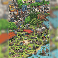Summer Outdoor Party – Comic Style 3D Miniature Scene Sticker (Plus Size)
