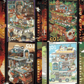 Traveler’s Diary – 3D Miniature Sticker Scenes - 4 Theme Sets: Mexico Train Party | Dunhuang Mural | Egyptian Stroll | Cute Cat Café