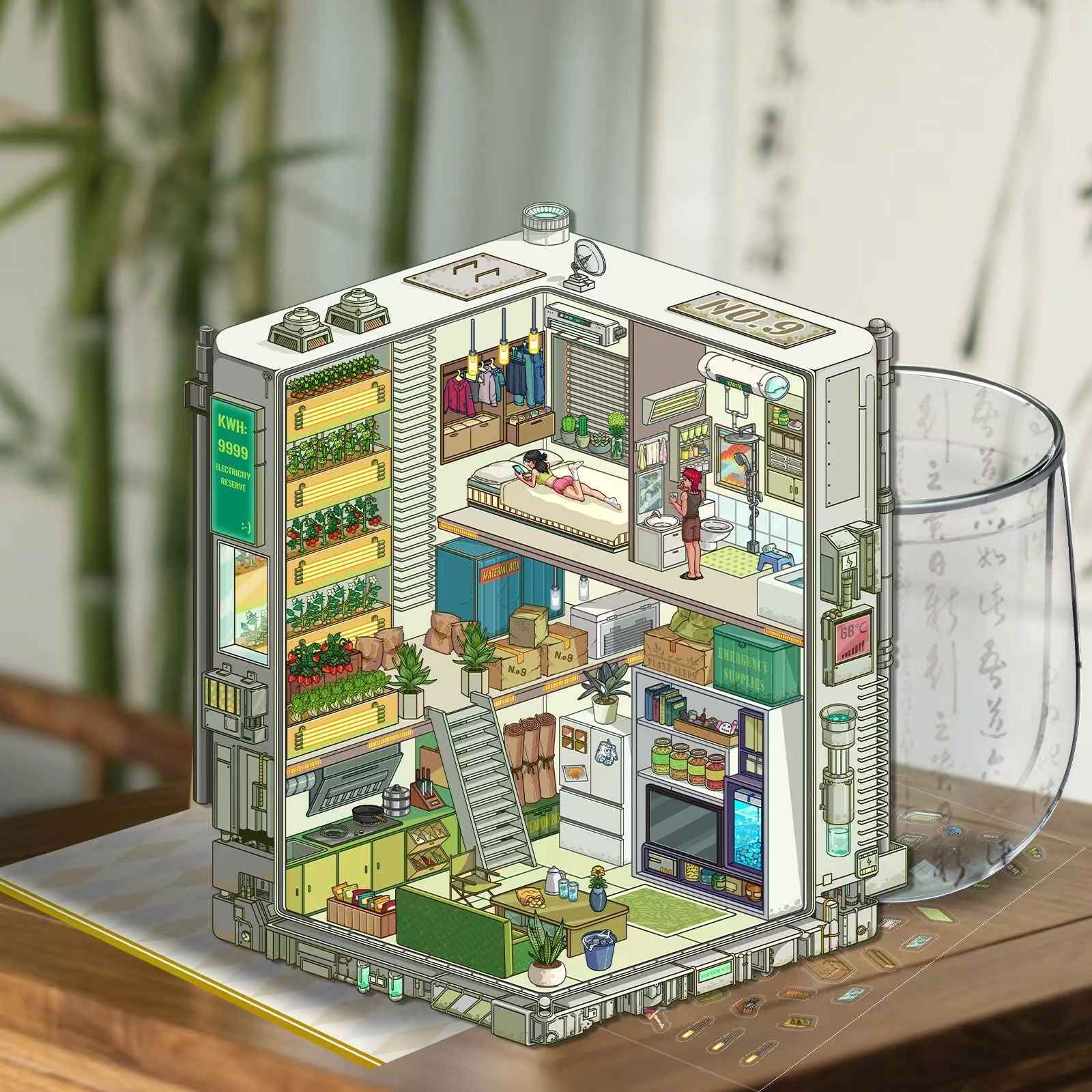 The End of the World – 3D Miniature Scene Stickers – 2 Theme Sets: Doomsday Cabin | Apocalypse Camp